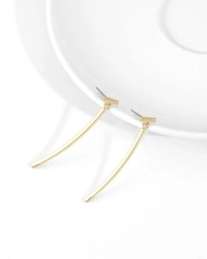 Gold T-Bar Drop Earrings | Shim Su Ryeon - Penthouse