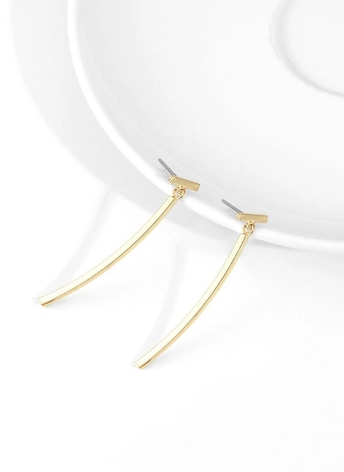 Gold T-Bar Drop Earrings | Shim Su Ryeon – Penthouse