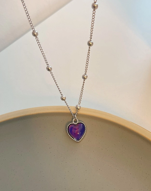 Blue Color-Changing Heart Necklace | Taehyung - BTS