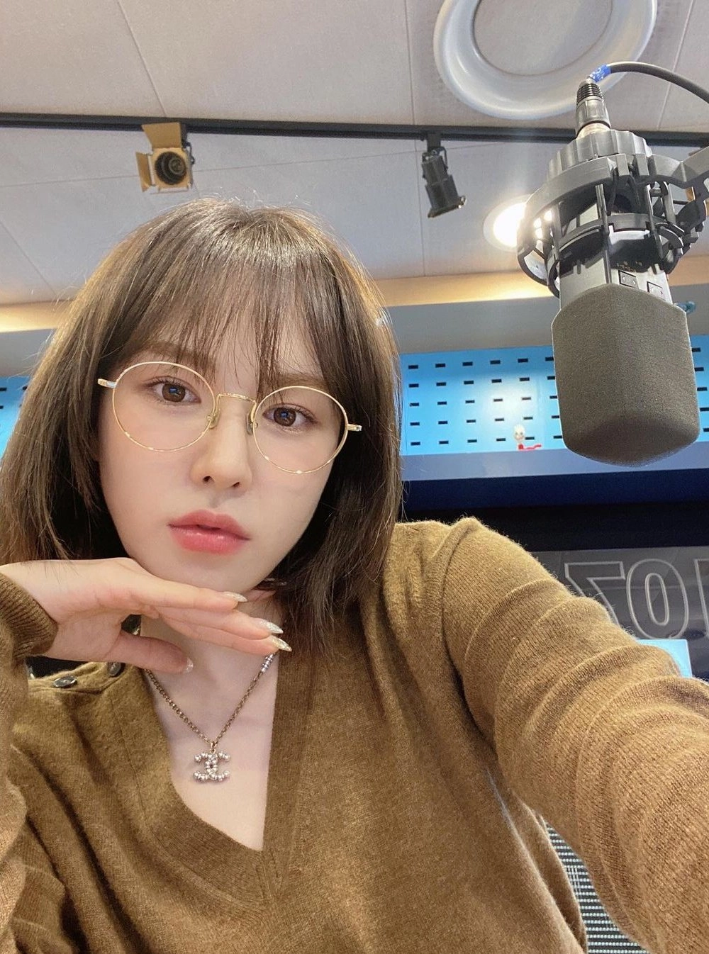 ★ENGBROX★ [silver925][Worn by Red Velvet Wendy] sailor rib Gold Round Glasses | Wendy - Red Velvet - Fashion Chingu