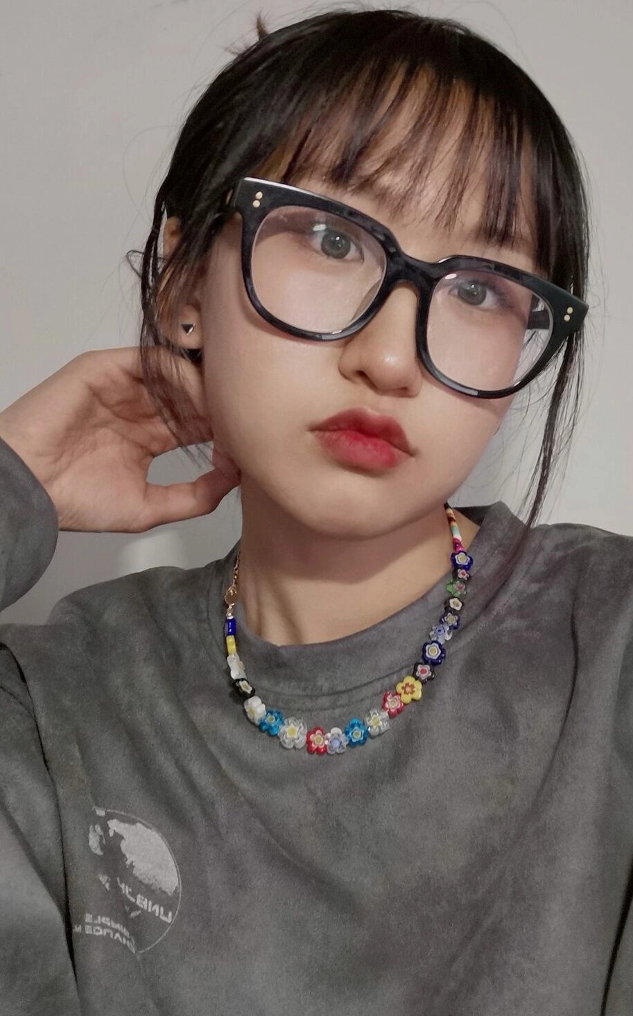 Multicolor Flower Beaded Necklace | Hongjoong - ATEEZ