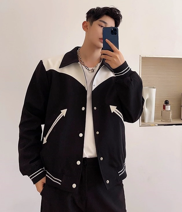 Black Collared Varsity Jacket | Lisa - BlackPink - Fashion