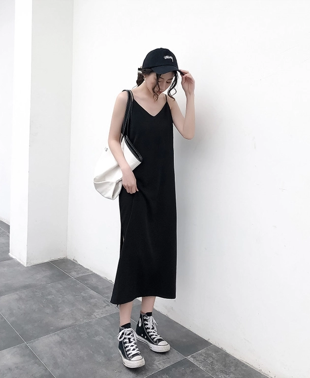 【COYSEIO】 DRAPING DRESS BLACK 코이세이오]COYSEIO _SQUARE NECK LACE DRESS BLACK - YOU LOOK