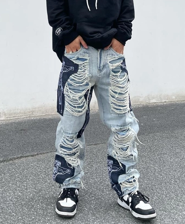 ★lalafox★TWINKLE WIDE DENIM PANTS★Blue★韓国★大人気★ Blue High Rise Wide Leg Denim Pants Online Shopping | OXXOSHOP