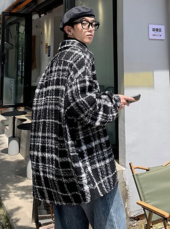 Black Fancy Checkered Jacket | Jimin - BTS - Fashion Chingu