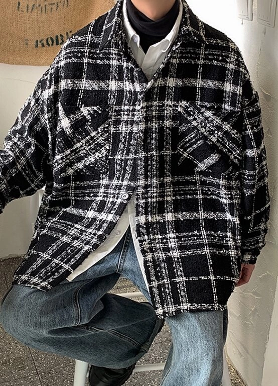 Black Fancy Checkered Jacket | Jimin - BTS - Fashion Chingu
