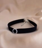 人気 ☆INSTANTFUNK☆REVERSIBLE VELVET CHOKER Black Crystal Velvet Strap Choker | Ryujin - ITZY - Fashion