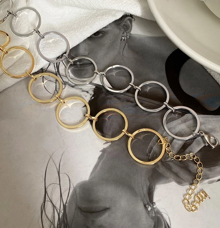 Silver Round Link Chain Necklace | Taehyung - BTS - Fashion