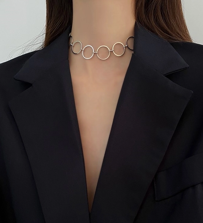 [HARANG]★ BTS 着用★ Silver Half & Half Chain Necklace HARANG]☆BTS 着用☆ Silver Half & Half Chain Necklace