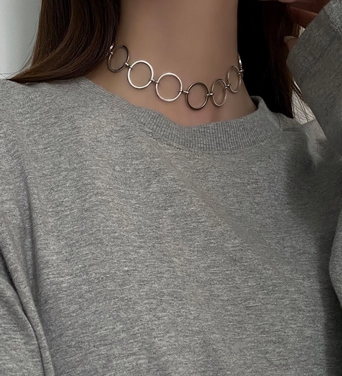 Silver Round Link Chain Necklace | Taehyung - BTS - Fashion