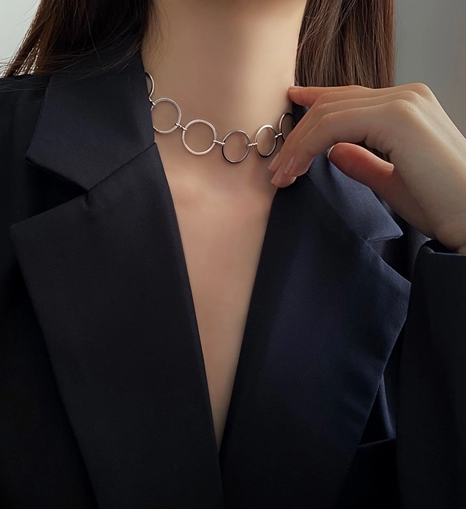 [HARANG] ★BTS 着用★HR 65N_Triple Silver Ring Necklace Qoo10] HARANG BTS ジョングク着用 【HARANG】