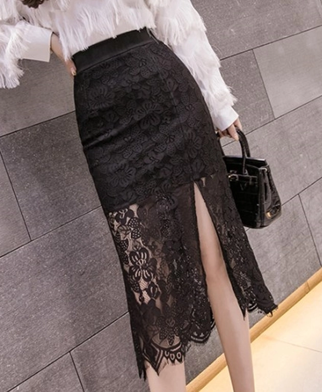 smyeon スミョン Sweat lace skirt セール】Sweat lace skirt/レース付きスウェットスカート