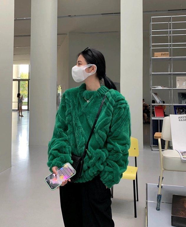 Green Chunky Sweater Jungkook BTS Fashion Chingu