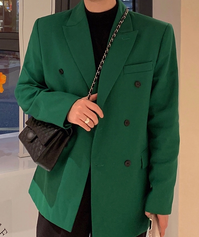 ジャケット Green Wool Double-breasted Blazer Green Double Breasted Blazer | Men's Slim Fit Blazer | HolloMen