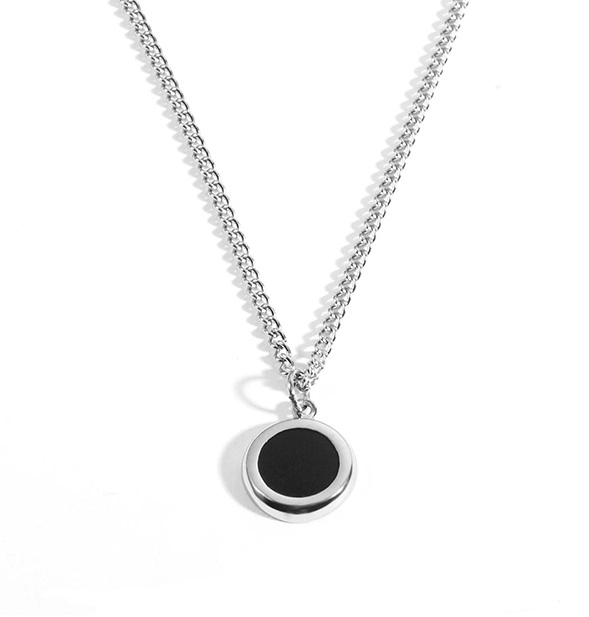 Black Circle Pendant Necklace | Jungkook - BTS - Fashion Chingu