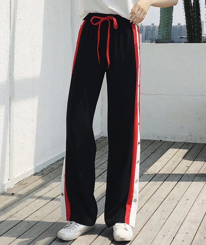Black Side Stripe Track Pants | Mina - Twice - Fashion Chingu