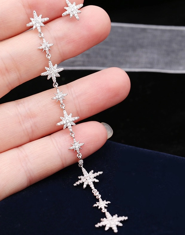 Silver Meteorite Asymmetrical Earrings | Sihyeon - Everglow