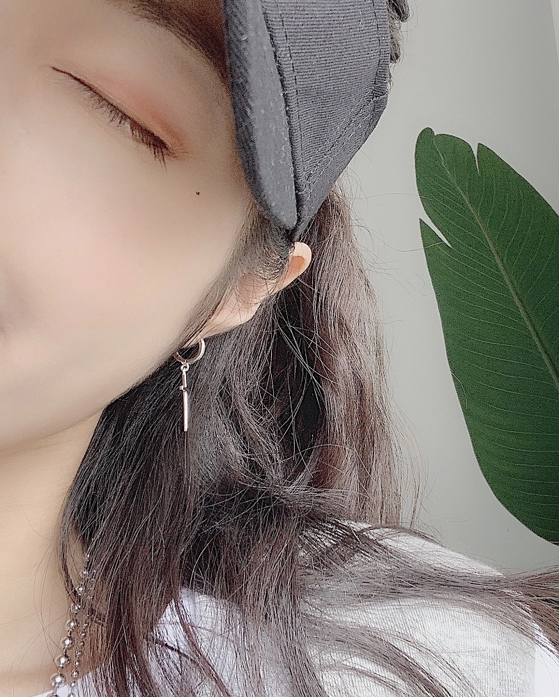 Silver Cross Drop Earrings | Han Seo Jun - True Beauty