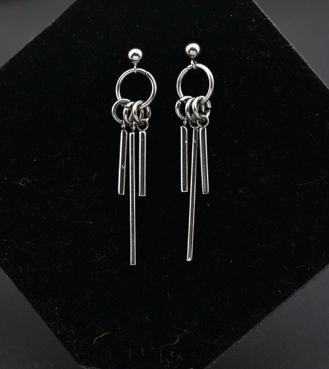 Silver Triple Strip Earrings | Jimin - BTS - Fashion Chingu