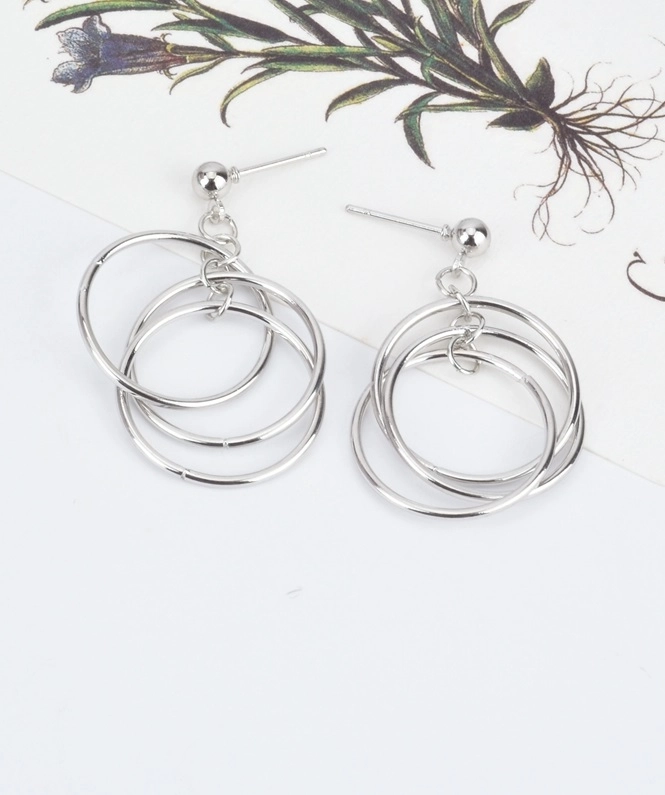 ★BTS 着用 BRAND★HYERES LOR★SILVER CURVE EMBLEM EARRING M Bright 925 Sterling Silver Fabulous 