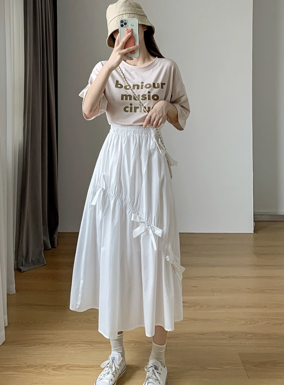 【BAON】Yoohoo Ribbon Banding Frill Long Skirt BAON】Yoohoo Ribbon Banding Frill Long Skirt (BAON/スカート