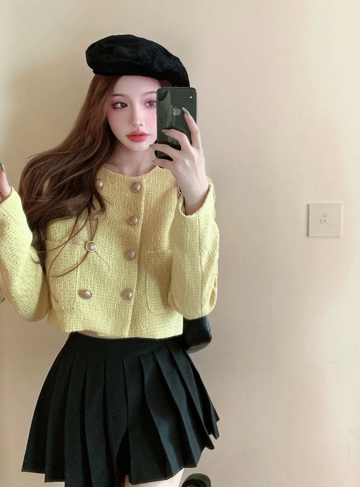 Yellow Tweed Cropped Jacket | Lisa - BlackPink - Fashion Chingu Yellow Tweed Cropped Jacket | Lisa - BlackPink - Fashion Chingu