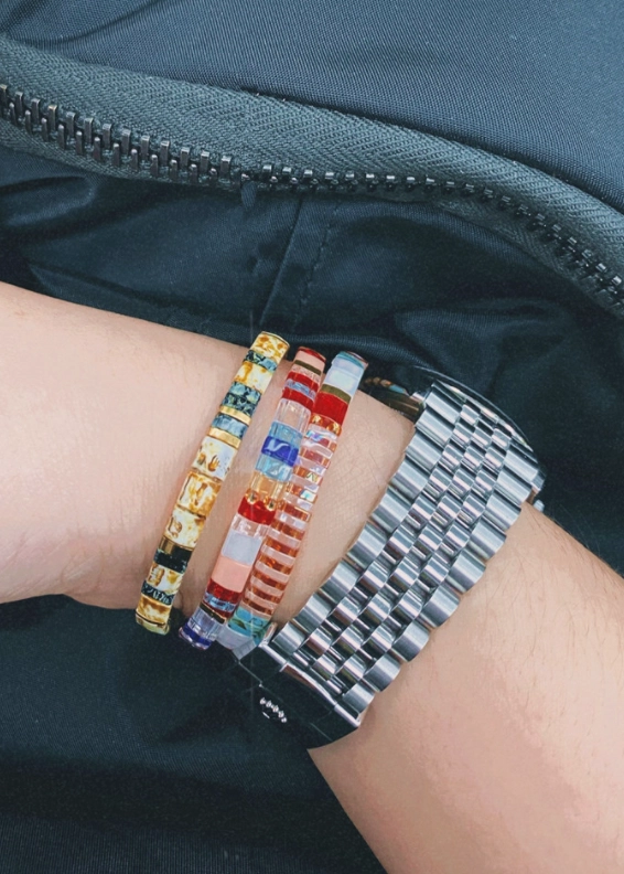 Orange Beaded Boho Bracelet | Taehyung - BTS - Fashion Chingu