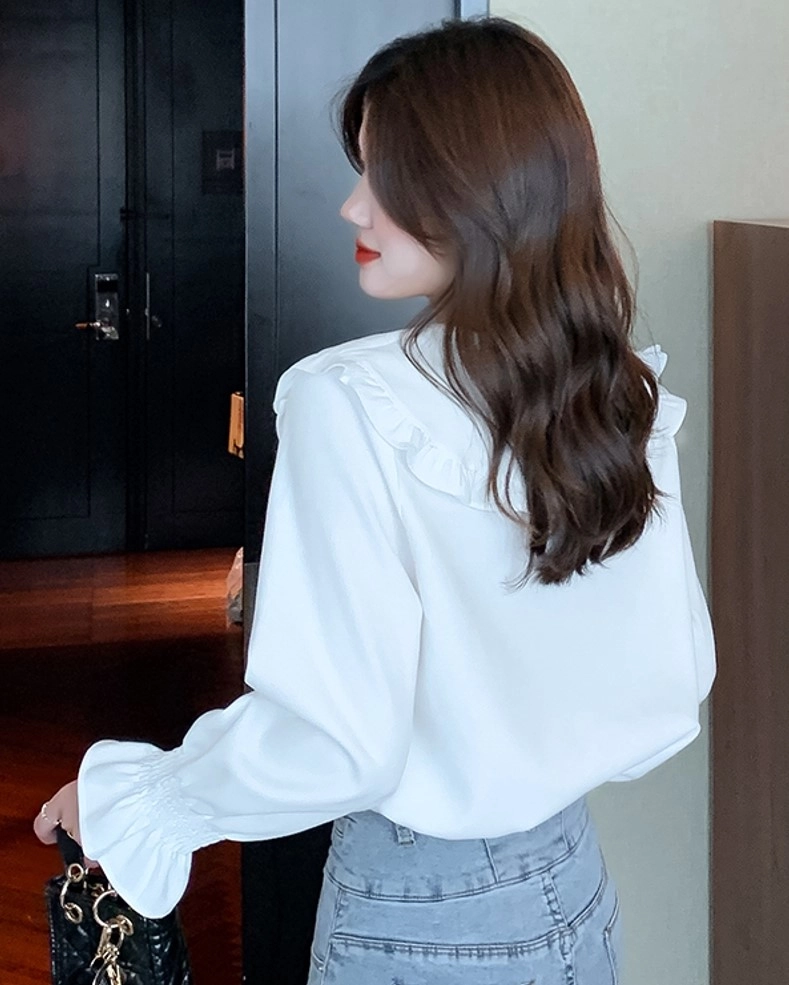 ジャケット・アウター muguet frill sailor collar blouson White SHORT SAILOR KNIT JACKET – NOUNLESS
