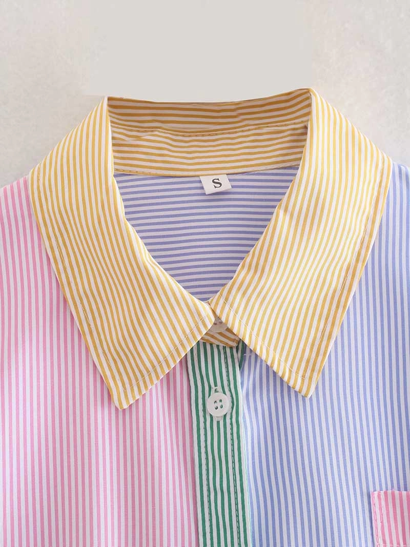 [YUPPE] 韓国ブランド☆ TUCKED STRIPE T-SHIRT 全2色 MLAFE Harajuku fake two-piece T-shirt Y2K long sleeve round
