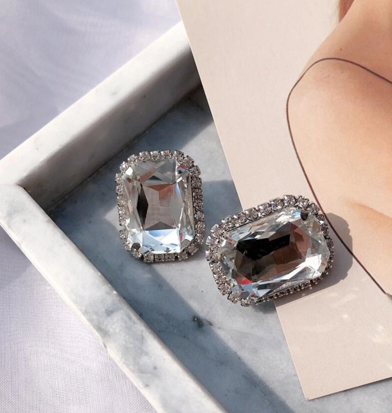 [justLoveR] BLACKPINKジェニ着用☆Valentie Cubic Earrings Silver Diamond Earrings | Jennie - BlackPink - Fashion Chingu