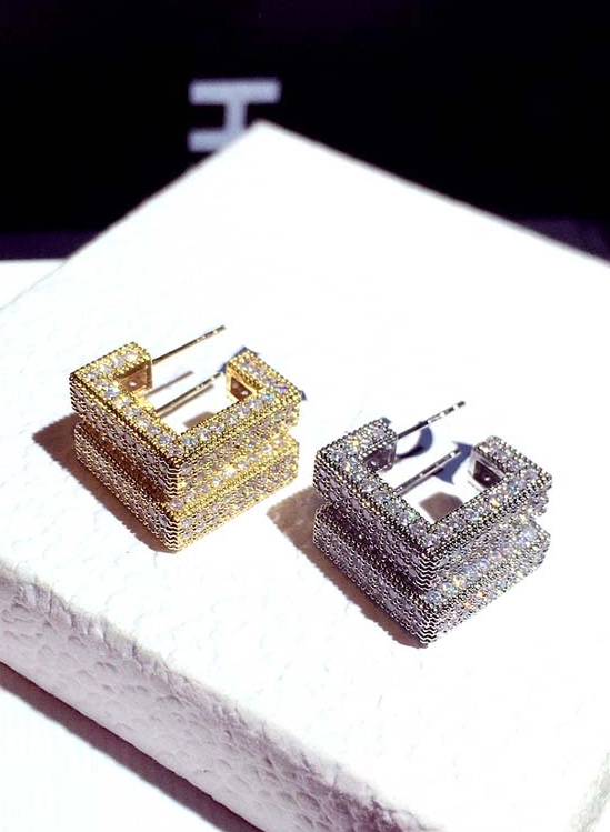 Silver Geometric Earrings | Jimin - BTS - Fashion Chingu