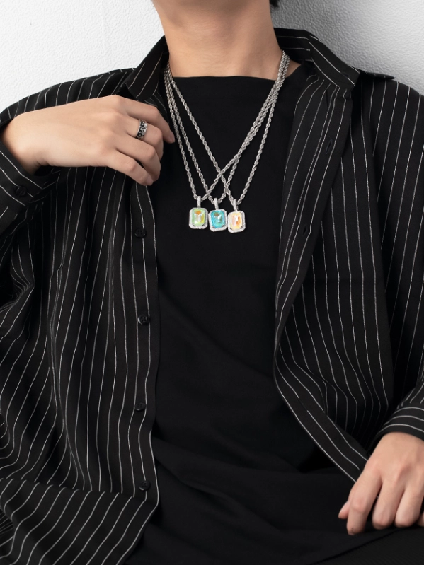 Blue Neon Diamond Necklace | Jisung - NCT - Fashion Chingu