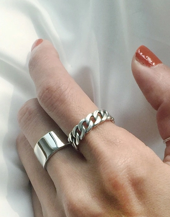 [HARANG]★BTS 着用★HR 72R_Silver Split Ring (Silver 925) Amazon.com: VNORA 925 Sterling Silver Ring, Wavy Open Ring