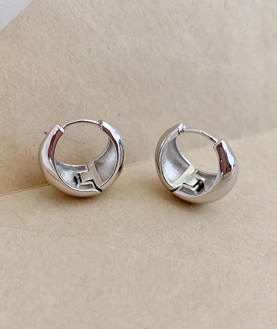 Silver Chunky Hoop Earrings | RM - BTS - Fashion Chingu