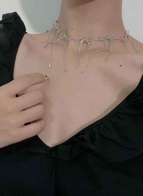 Silver Bowtie Choker | Kihyun - MONSTA X
