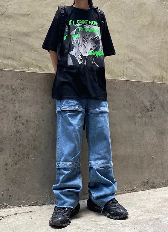 【VETEZE】22SS★ Cut Off Pointed Denim Pants Blue Cut-Off Pointed Denim Jeans | Wheein - Mamamoo