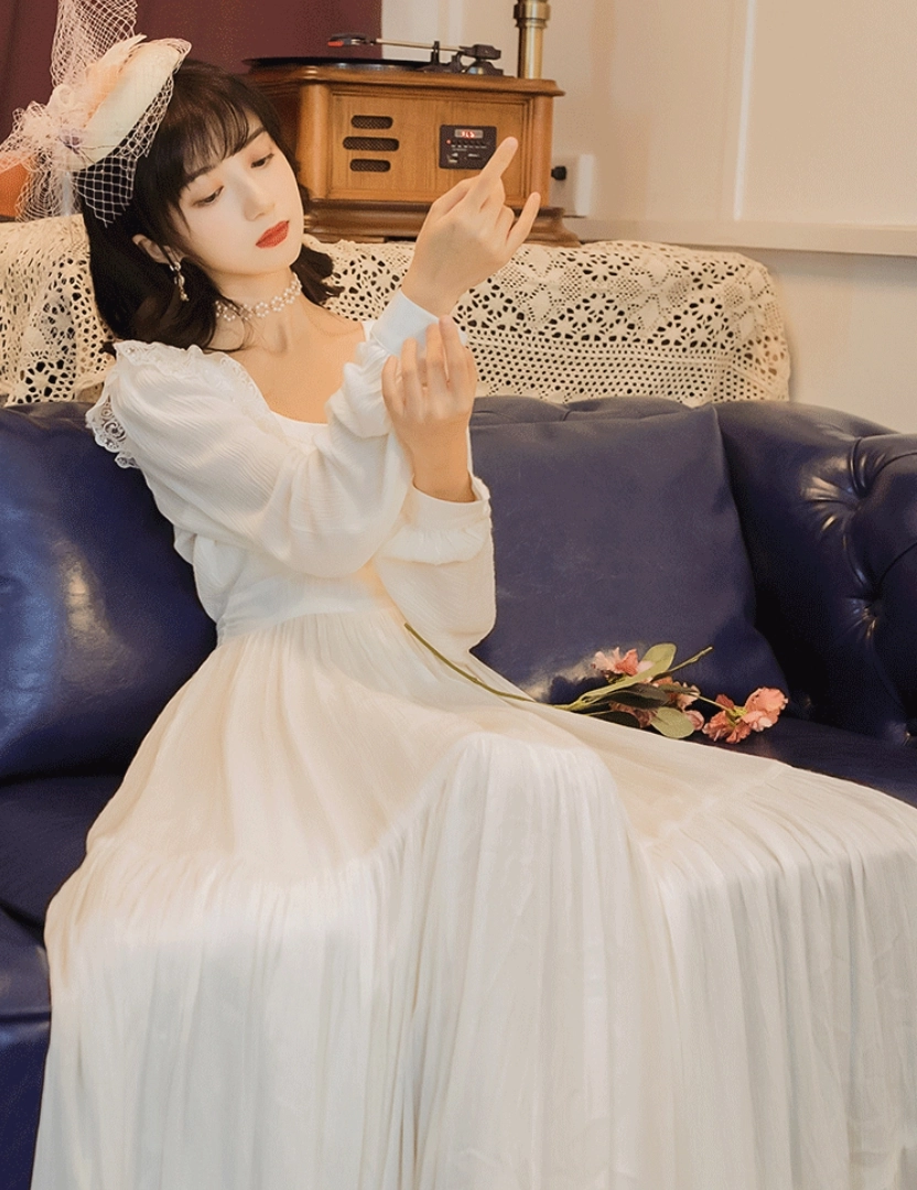 White Ruffled Lace Fairy Dress | Sana - Twice - Fashion Chingu