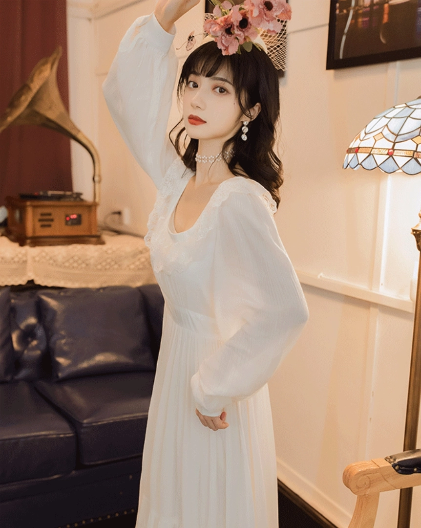 White Ruffled Lace Fairy Dress | Sana - Twice - Fashion Chingu