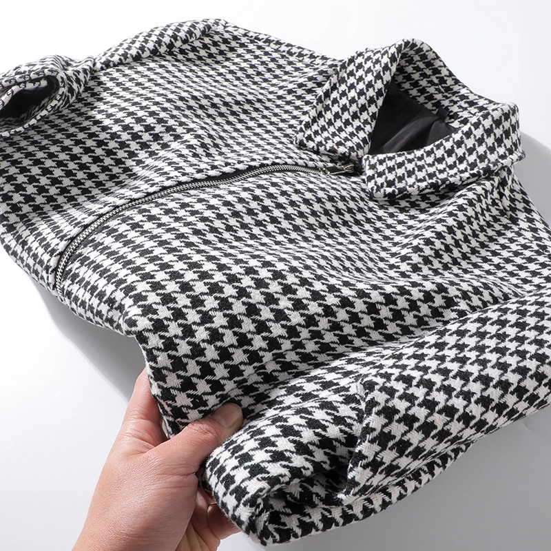 Black And White Houndstooth Zip Up Jacket | Kai - EXO