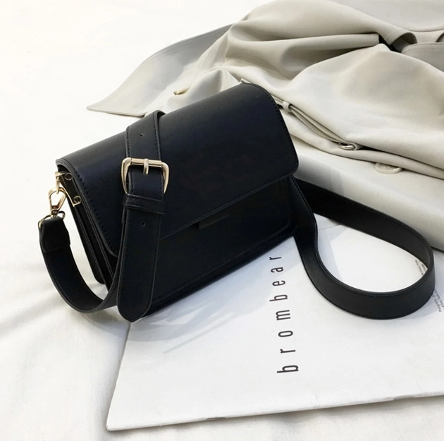 [Tu Et Toi] LEESO BAG - Black ★韓國 Black Triple Pocket Sling Leather Bag | Yoon Se Ri - Crash