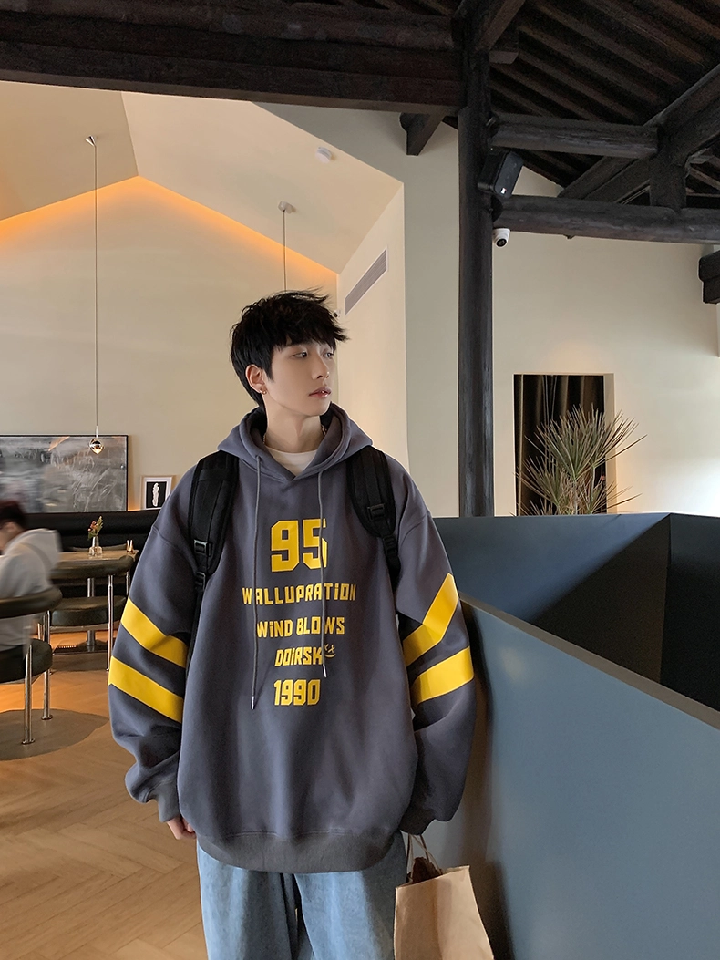 Blue Banded Sleeves Oversized Hoodie | Heeseung - Enhypen