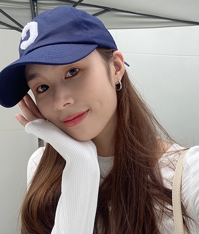 ◆LEE◆ Lijins Lettering Ball Cap Blue Dalix Initial Letter L Hat