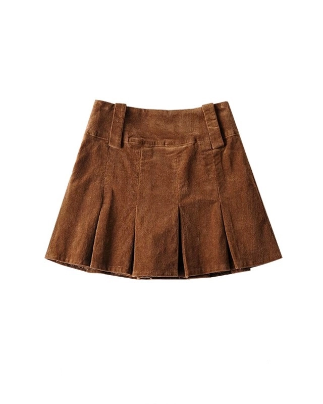 Brown Corduroy Pleated Skirt | Wendy - Red Velvet - Fashion