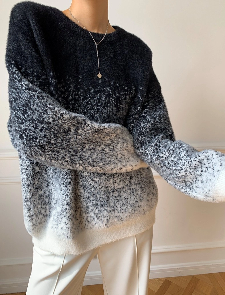 【BINARY01】-Cowl Shirring Jumper 2color ★25 SS 韓国発★ WILDSIDE x pillings Unstable Nordic Pullover (pattern crash