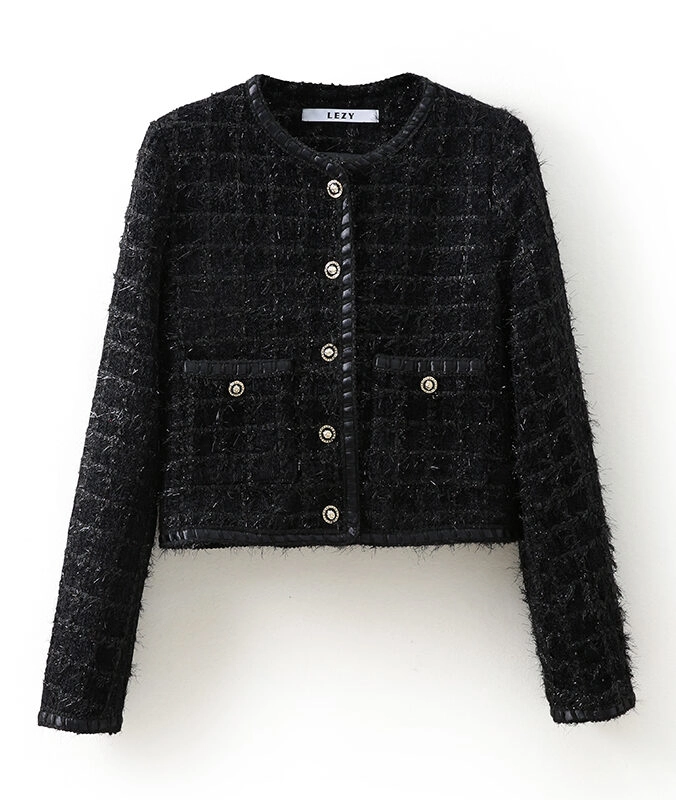 新品タグ付　アパルトモンTweed Jacket(Black) 36 e0db4384bca0c3d48328e3ff433ce5