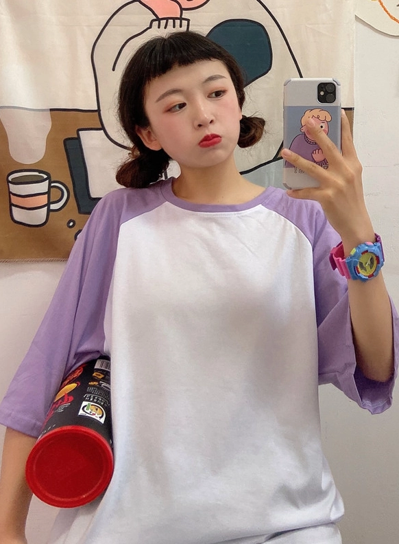 Lilac Sleeves Oversized T-Shirt | Jimin - BTS - Fashion Chingu