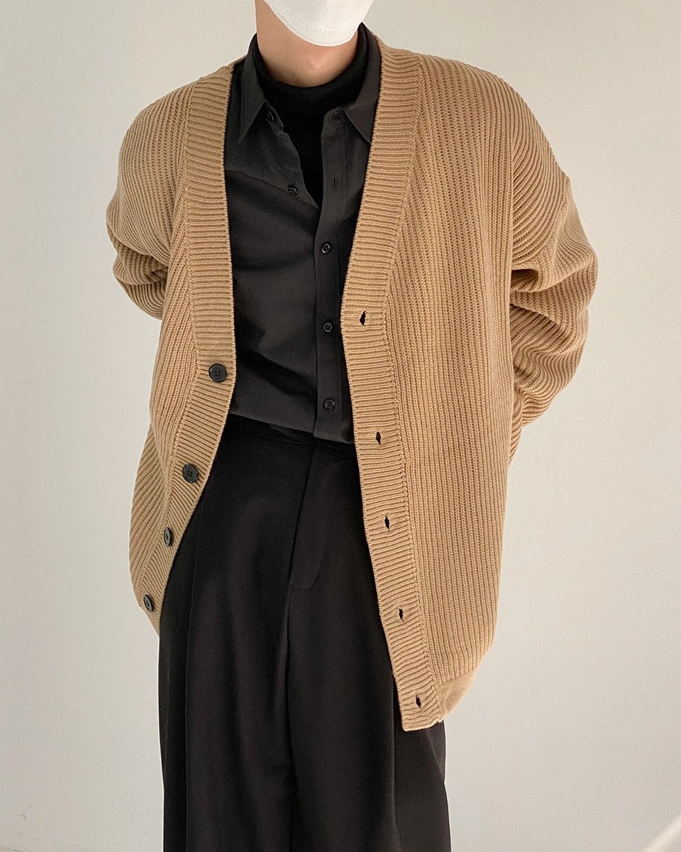 トップス SG Line Knit Cardigan (Brown) Butter Yellow Longline Cardigan