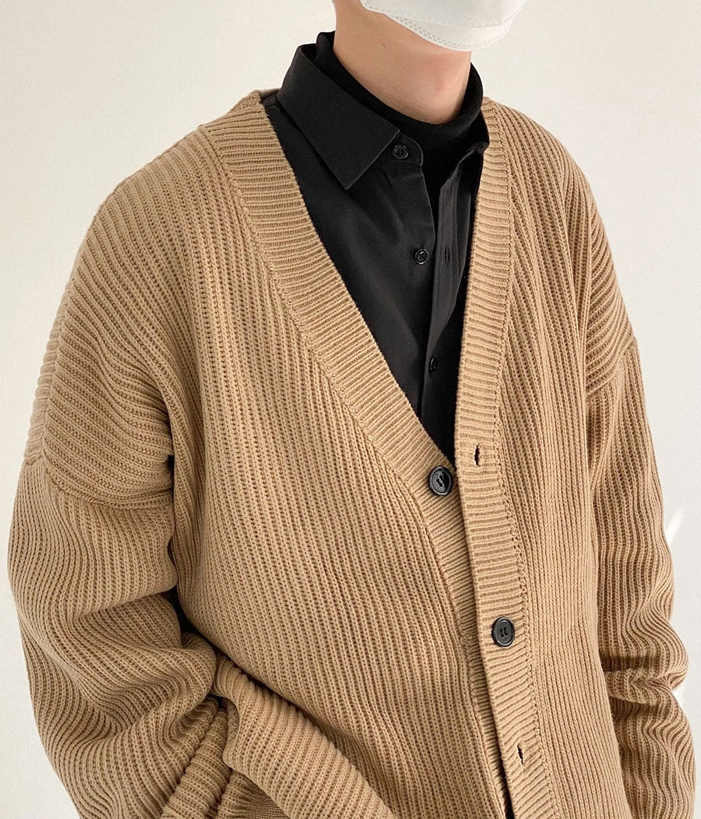 Light Brown Knitted Cardigan | S.Coups - Seventeen - Fashion