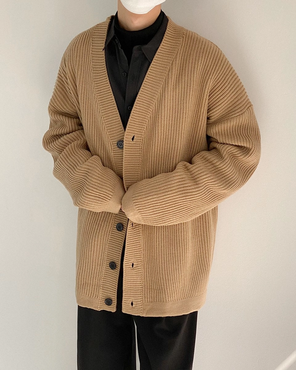 Light Brown Knitted Cardigan | S.Coups - Seventeen - Fashion