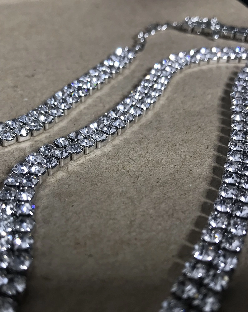 Silver T-Shaped Rhinestone Necklace | Mina - Twice - Fashion